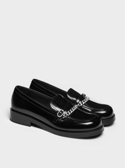 CHARLES & KEITH Featured / Georgie Chain Loafers - Black Box