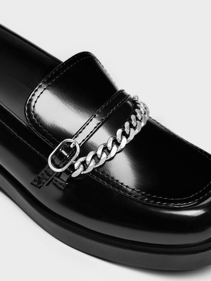 CHARLES & KEITH Featured / Georgie Chain Loafers - Black Box
