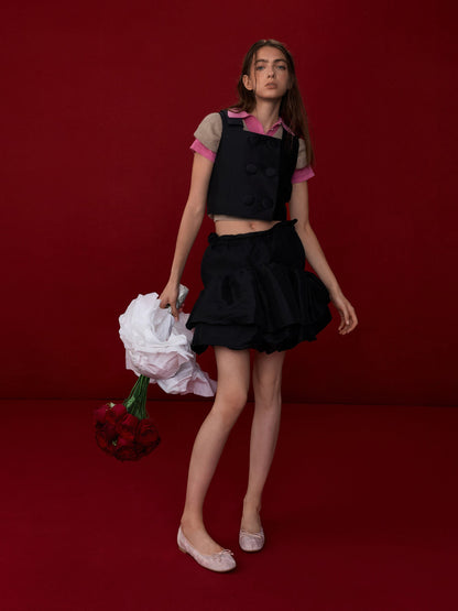 CHARLES & KEITH Smart Buy / Embroidered-Mesh Bow Ballet Flats - Light Pink