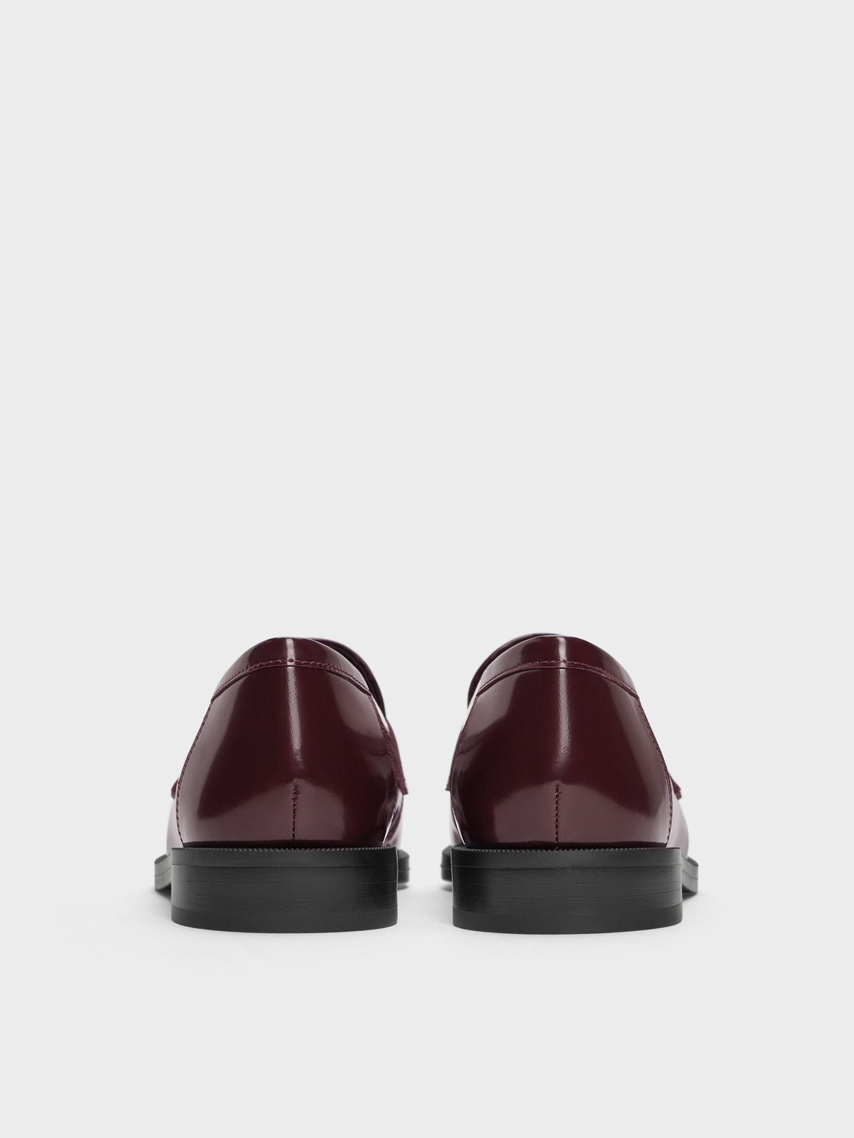 CHARLES & KEITH Essential / Georgina Leather Penny Loafers - Burgundy