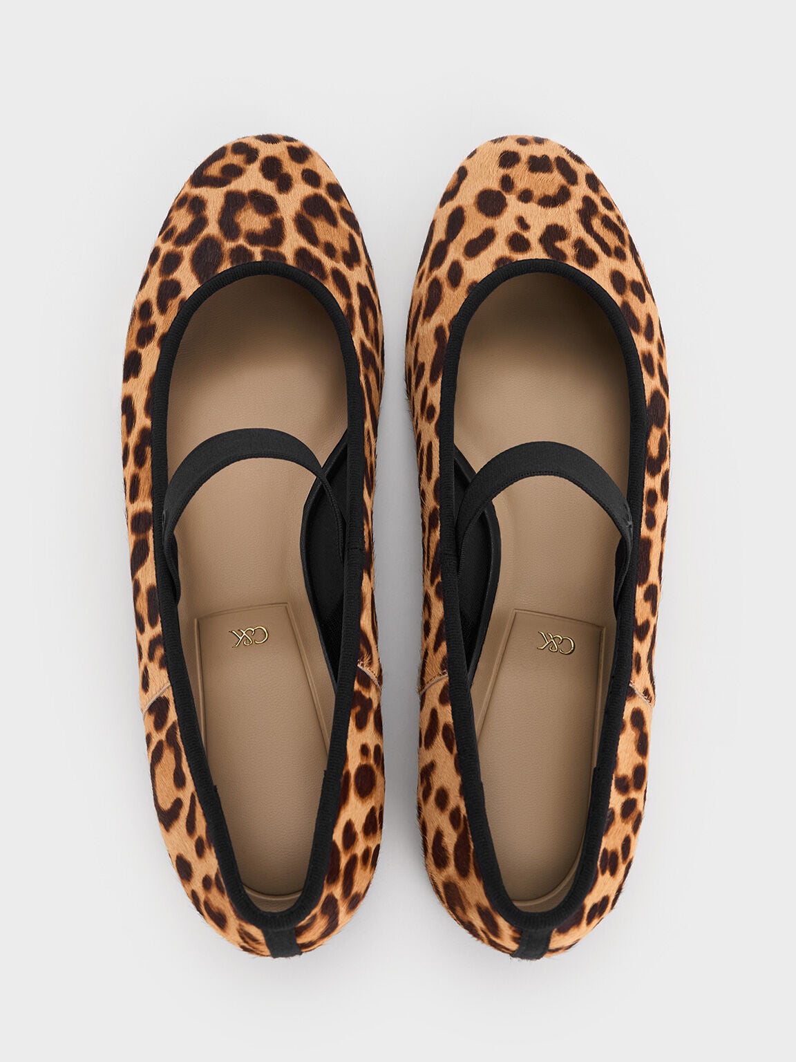 CHARLES & KEITH Exclusive / Leopard-Print Textured Mary Jane Flats - Multi