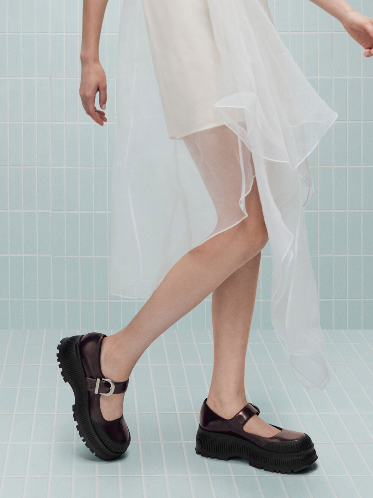 CHARLES & KEITH Recommended / Darra Platform Mary Janes - Burgundy