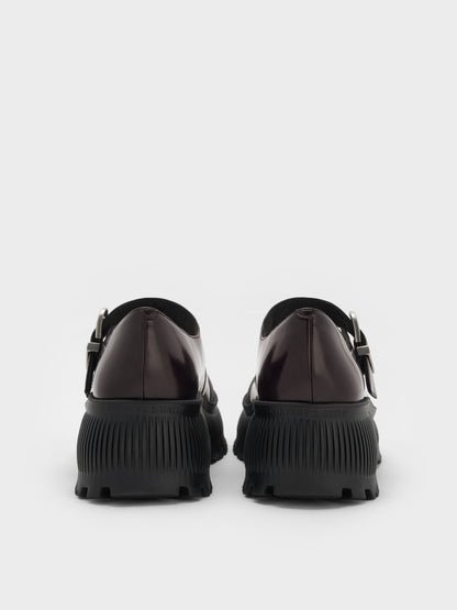 CHARLES & KEITH Recommended / Darra Platform Mary Janes - Burgundy