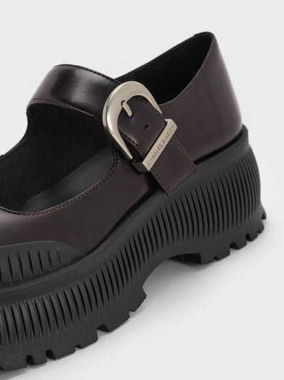 CHARLES & KEITH Recommended / Darra Platform Mary Janes - Burgundy