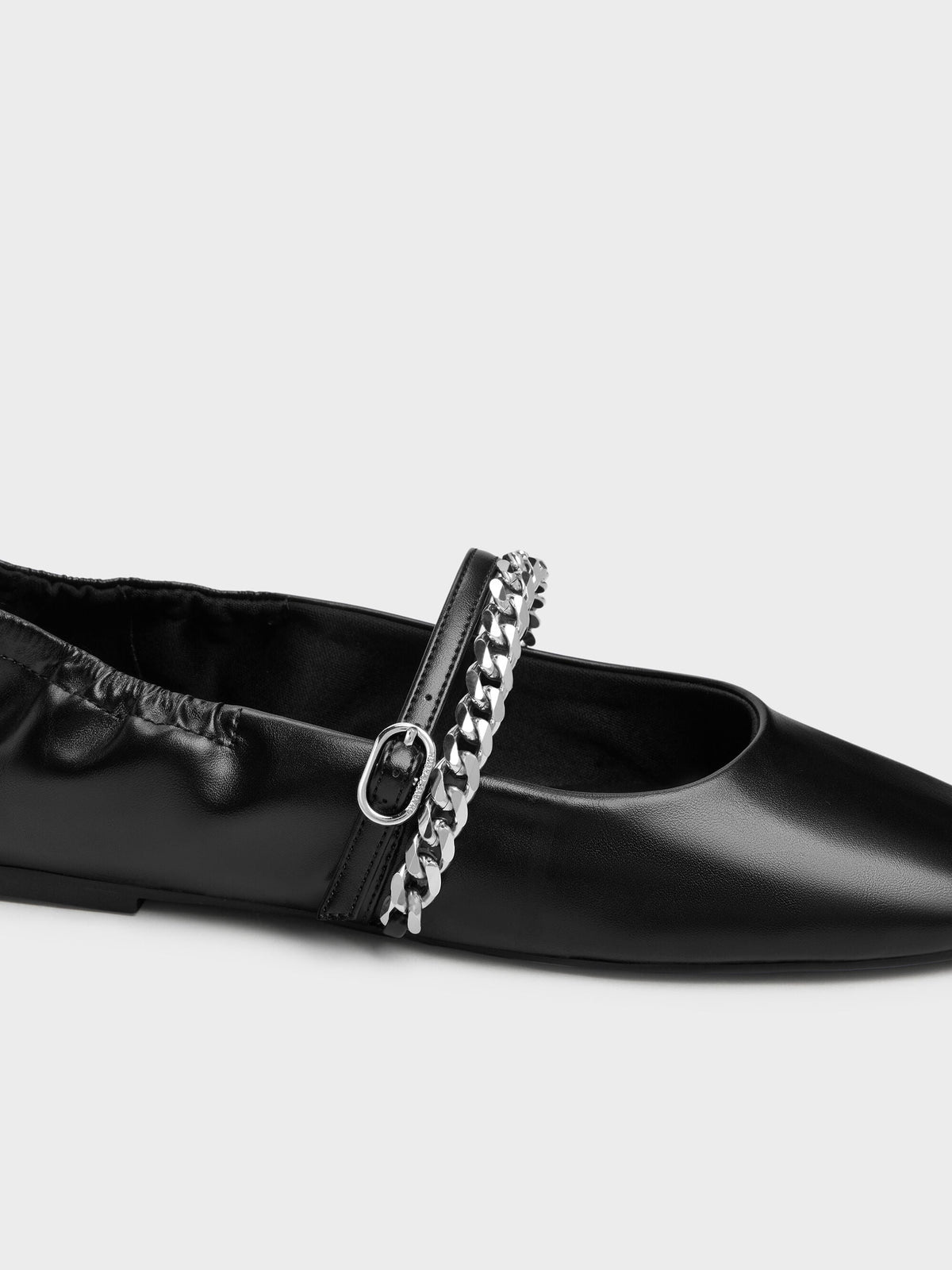 CHARLES & KEITH Customer Favorite / Georgie Chain Mary Jane Flats - Black