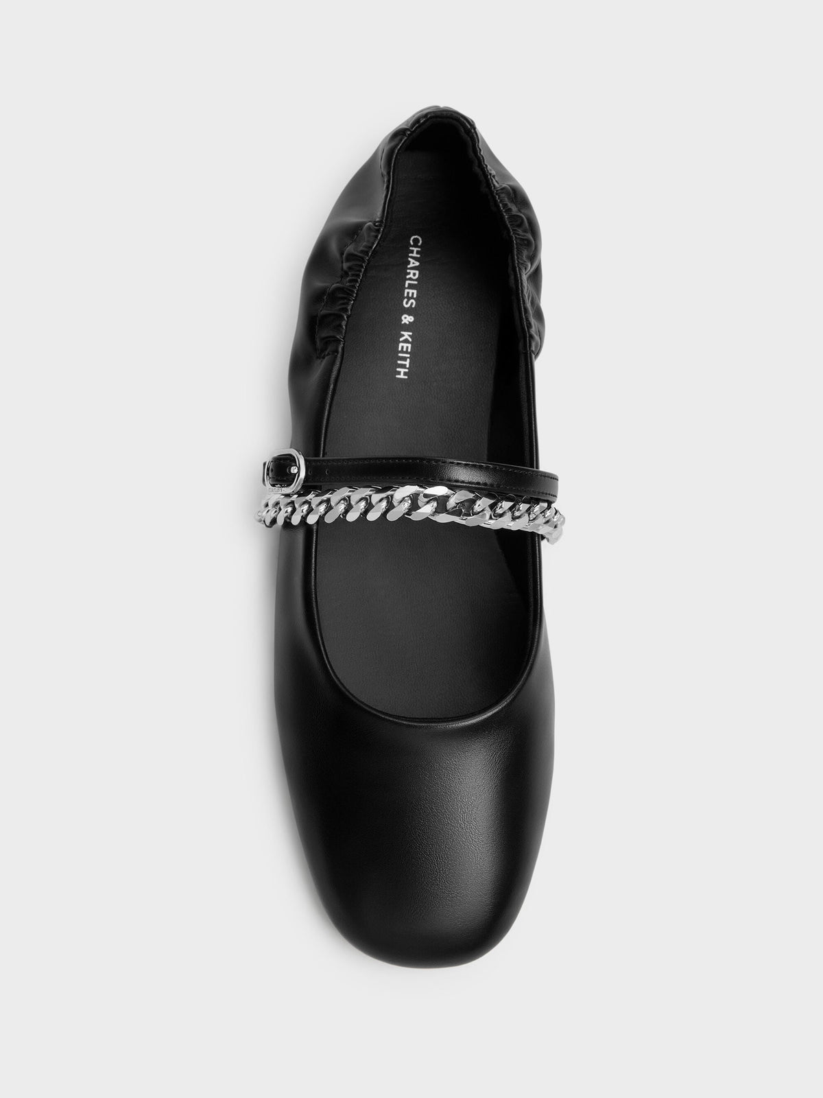 CHARLES & KEITH Customer Favorite / Georgie Chain Mary Jane Flats - Black