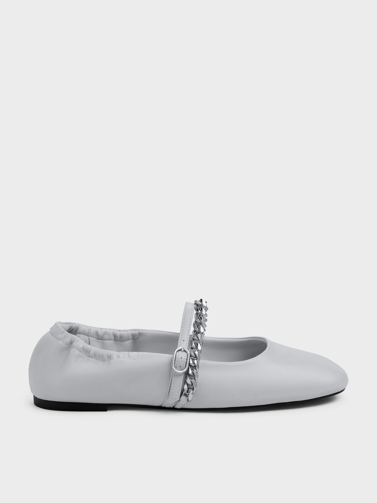 CHARLES & KEITH Top Pick / Georgie Chain Mary Jane Flats - Light Grey