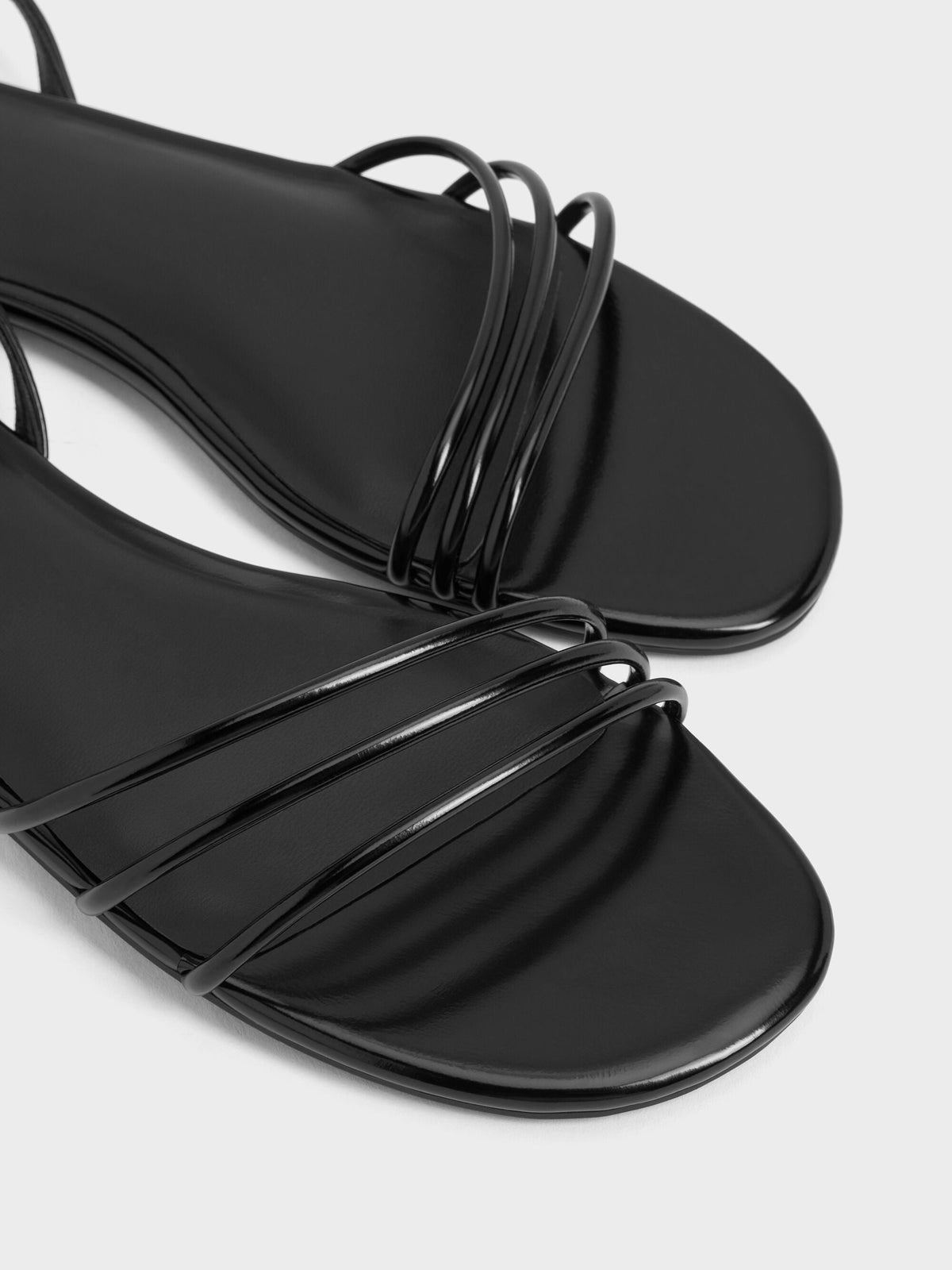 CHARLES & KEITH Smart Buy / Triple-Strap Sandals - Black Box