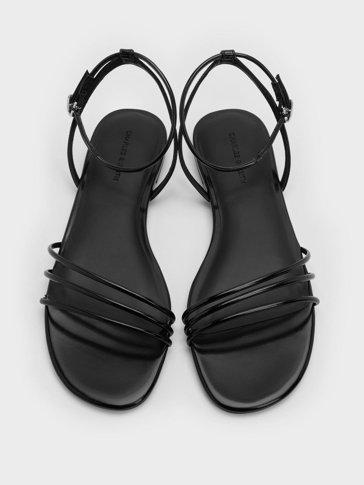 CHARLES & KEITH Smart Buy / Triple-Strap Sandals - Black Box