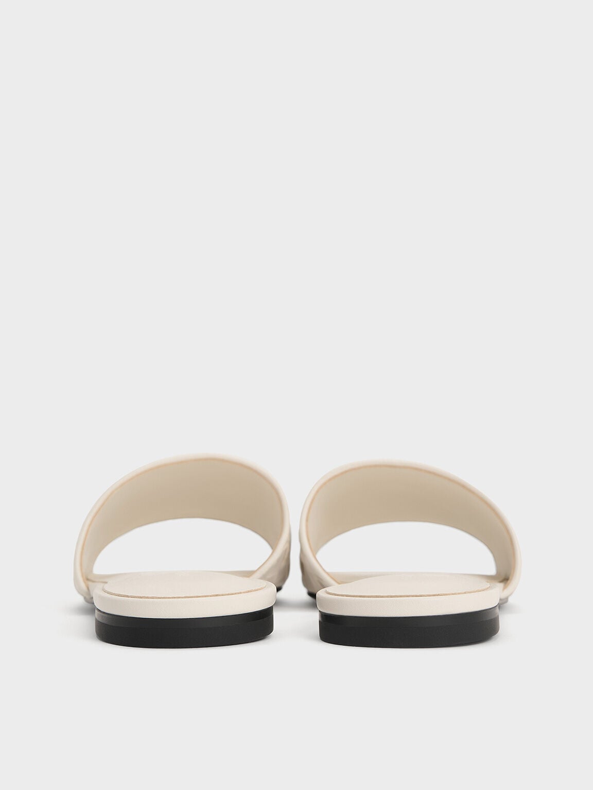 CHARLES & KEITH Exclusive / Ivette Woven Slide Sandals - Chalk