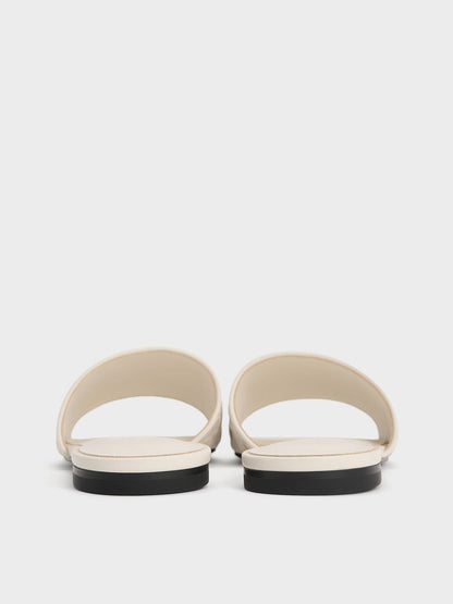 CHARLES & KEITH Exclusive / Ivette Woven Slide Sandals - Chalk
