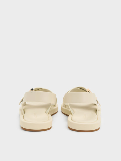CHARLES & KEITH Value / Audra Crossover Slingback Sandals - Chalk