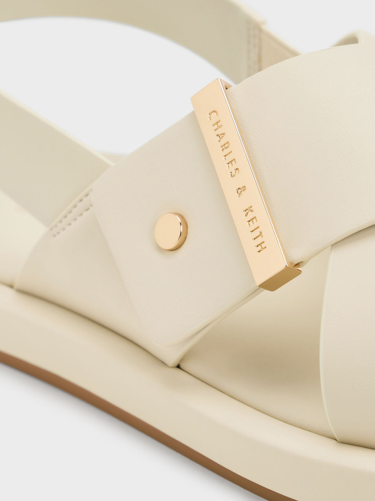 CHARLES & KEITH Value / Audra Crossover Slingback Sandals - Chalk