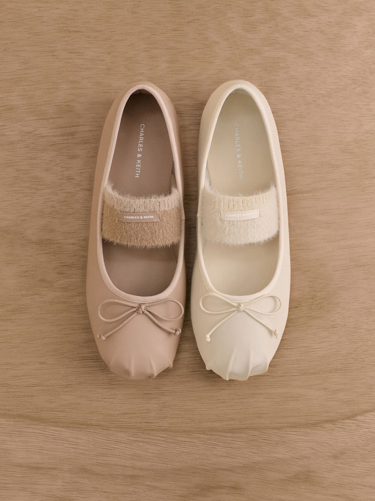 CHARLES & KEITH Customer Favorite / Winona Mary Jane Flats - Chalk