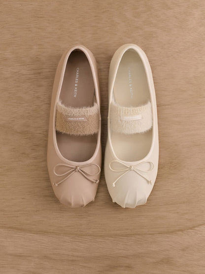 CHARLES & KEITH Customer Favorite / Winona Mary Jane Flats - Chalk