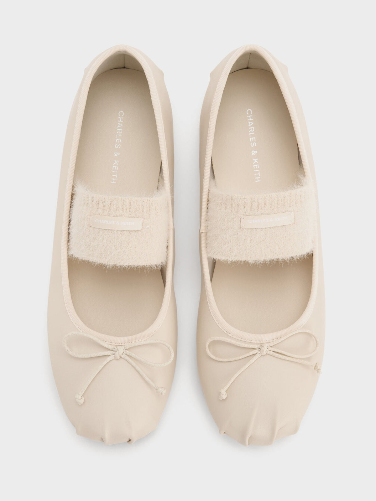 CHARLES & KEITH Customer Favorite / Winona Mary Jane Flats - Chalk