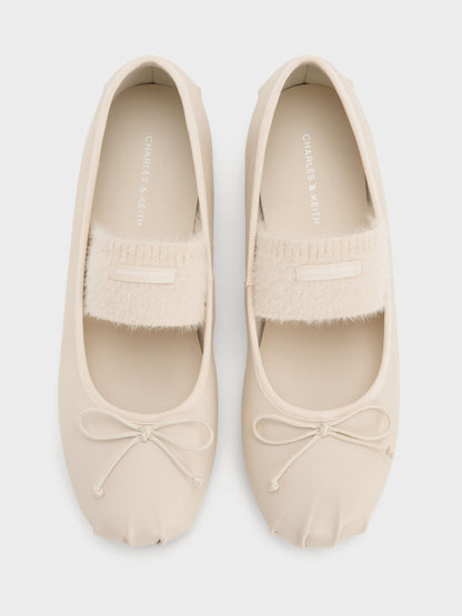 CHARLES & KEITH Customer Favorite / Winona Mary Jane Flats - Chalk