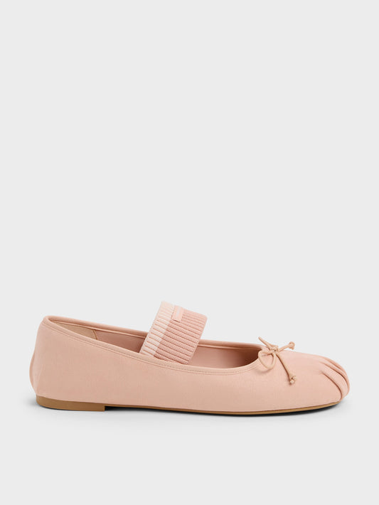 CHARLES & KEITH Best Price / Winona Faux Suede Mary Jane Flats - Blush