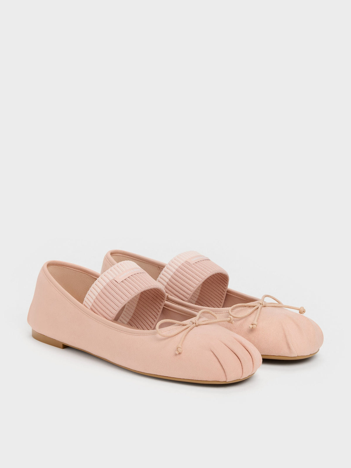CHARLES & KEITH Best Price / Winona Faux Suede Mary Jane Flats - Blush