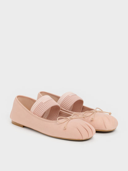 CHARLES & KEITH Best Price / Winona Faux Suede Mary Jane Flats - Blush