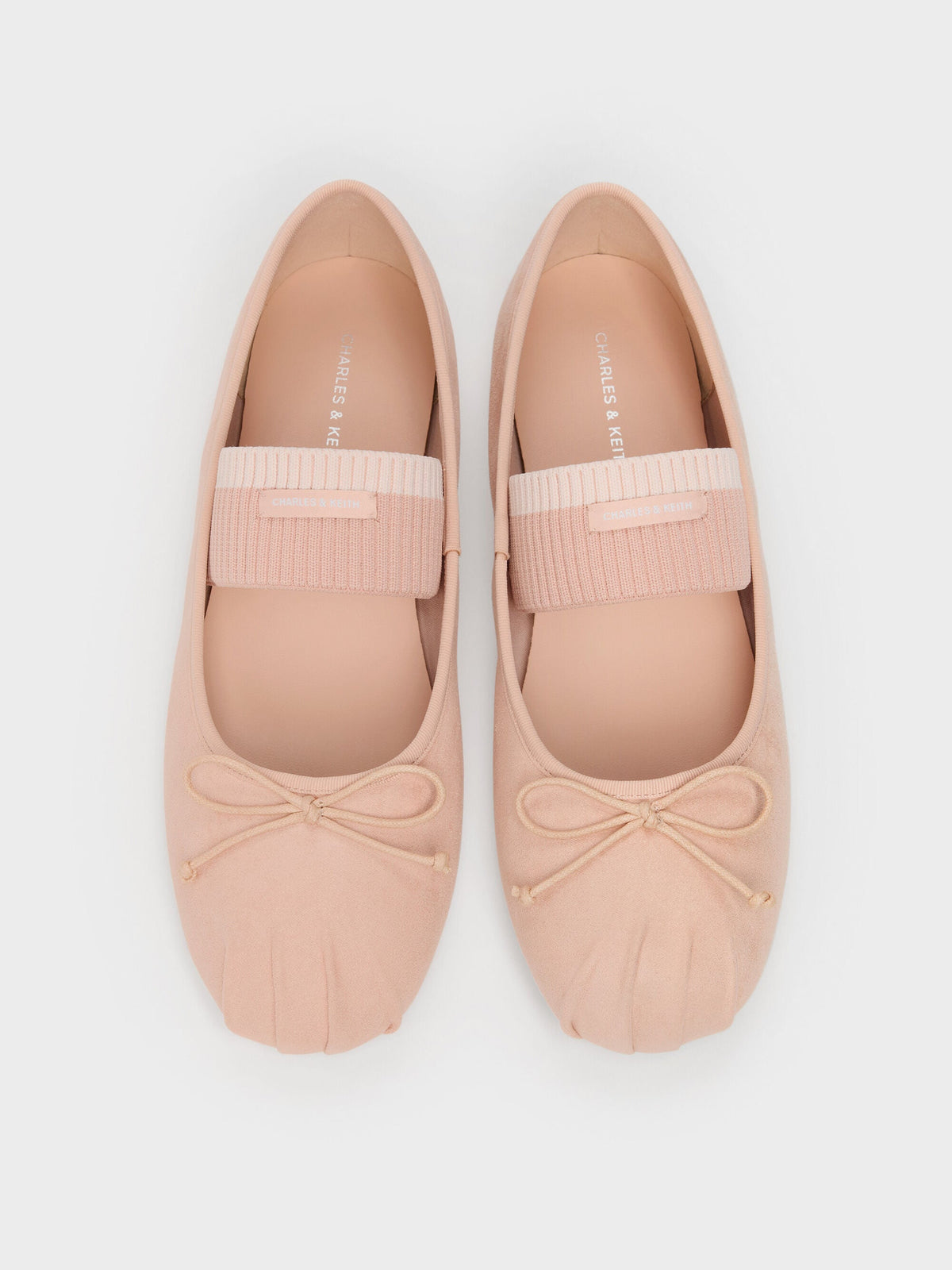 CHARLES & KEITH Best Price / Winona Faux Suede Mary Jane Flats - Blush