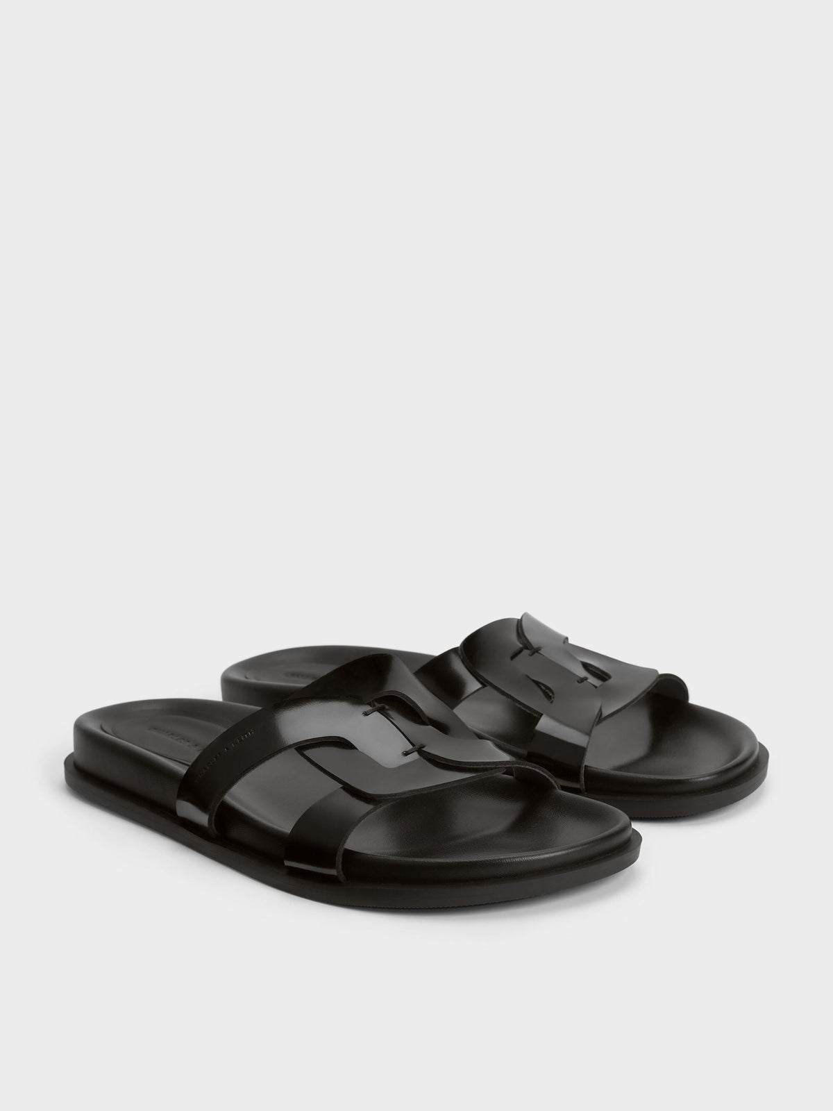 CHARLES & KEITH Sale / Fannie Interwoven Slide Sandals - Black Box