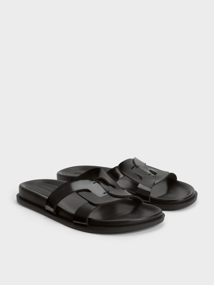 CHARLES & KEITH Sale / Fannie Interwoven Slide Sandals - Black Box