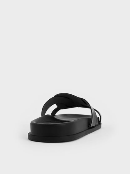 CHARLES & KEITH Sale / Fannie Interwoven Slide Sandals - Black Box
