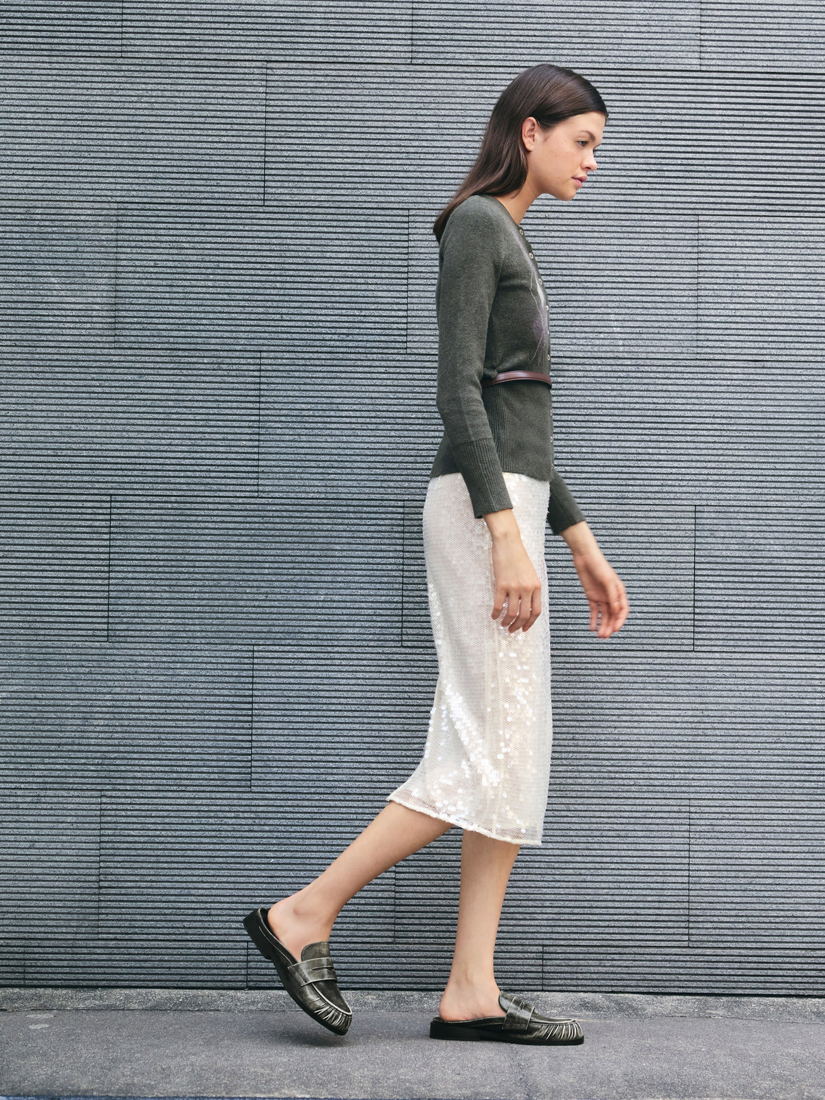 CHARLES & KEITH Classic / Dylan Penny Loafer Mules - Grey