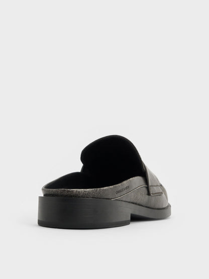 CHARLES & KEITH Classic / Dylan Penny Loafer Mules - Grey