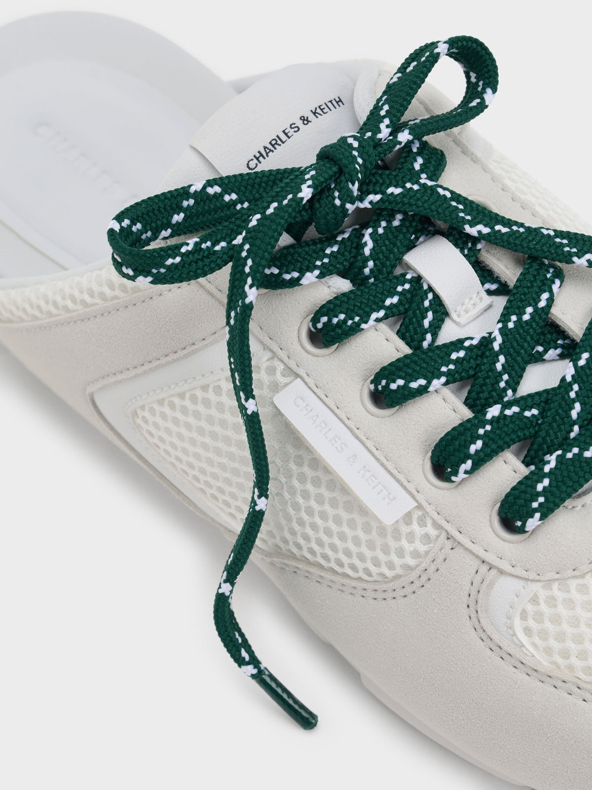 CHARLES & KEITH Recommended / Mesh Lace-Up Sneaker Mules - White