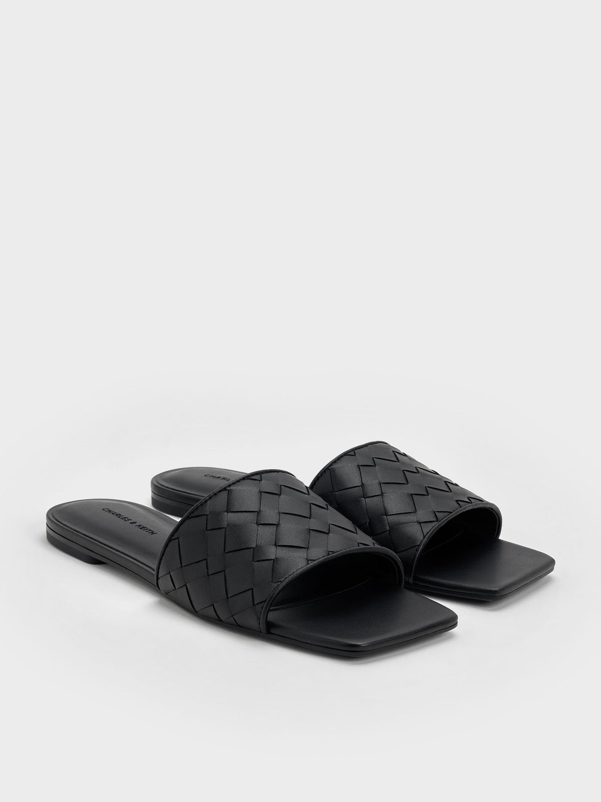 CHARLES & KEITH Latest / Ivette Woven Slide Sandals - Black