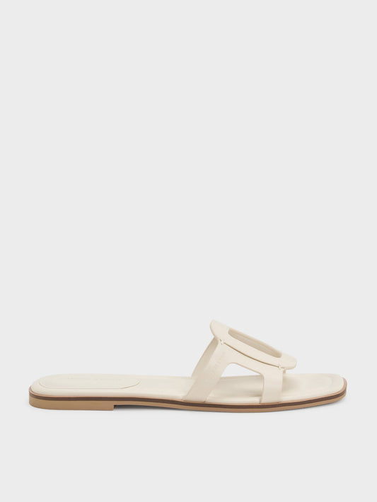 CHARLES & KEITH Recommended / Easley Cut-Out Slide Sandals - Chalk