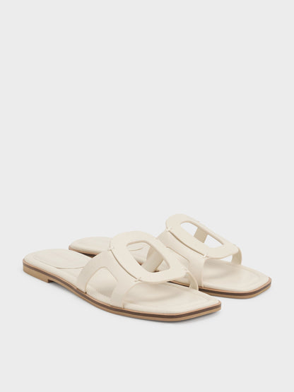 CHARLES & KEITH Recommended / Easley Cut-Out Slide Sandals - Chalk
