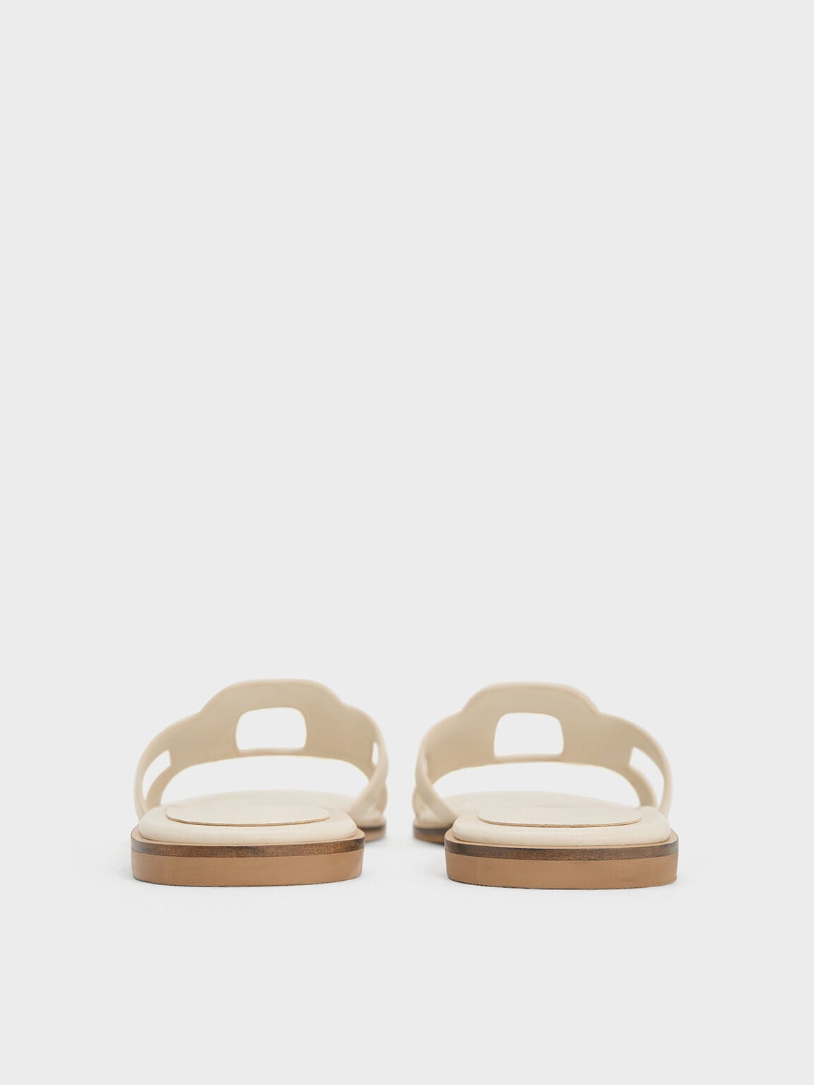 CHARLES & KEITH Recommended / Easley Cut-Out Slide Sandals - Chalk