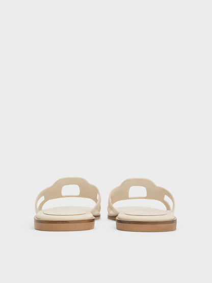 CHARLES & KEITH Recommended / Easley Cut-Out Slide Sandals - Chalk
