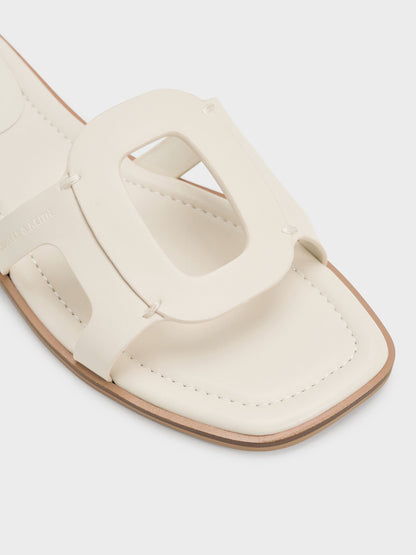 CHARLES & KEITH Recommended / Easley Cut-Out Slide Sandals - Chalk