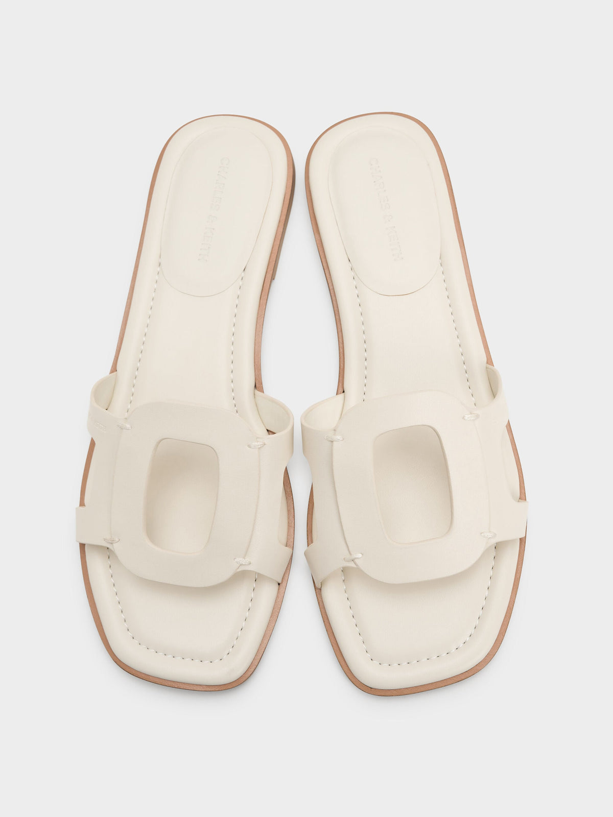 CHARLES & KEITH Recommended / Easley Cut-Out Slide Sandals - Chalk