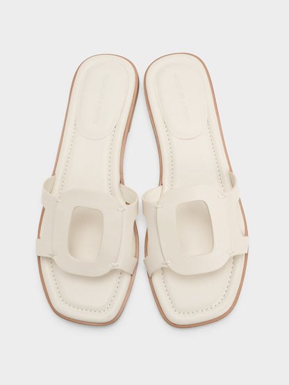CHARLES & KEITH Recommended / Easley Cut-Out Slide Sandals - Chalk