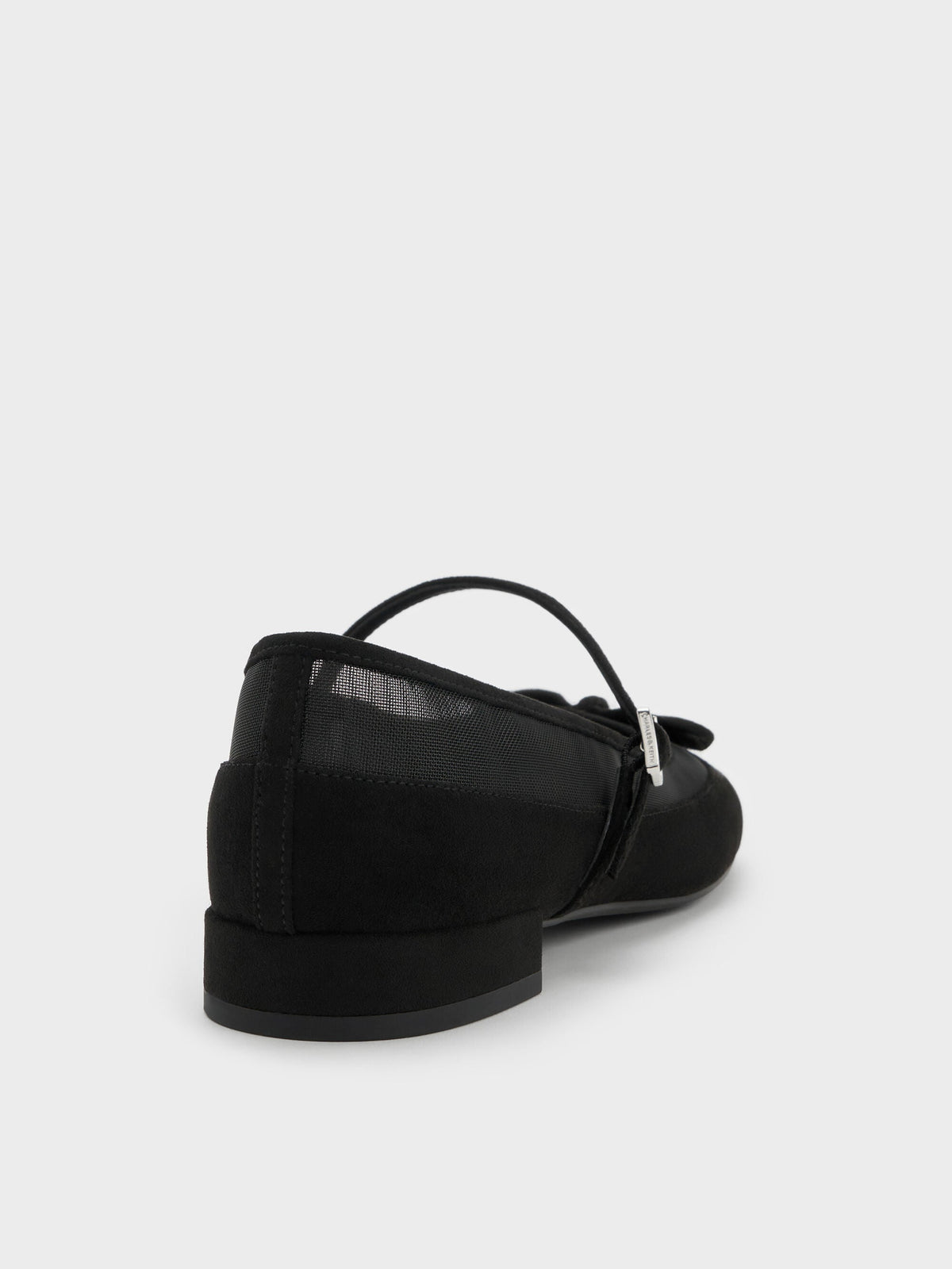 CHARLES & KEITH Value / Mulligan Faux Suede & Mesh Mary Janes - Black Textured