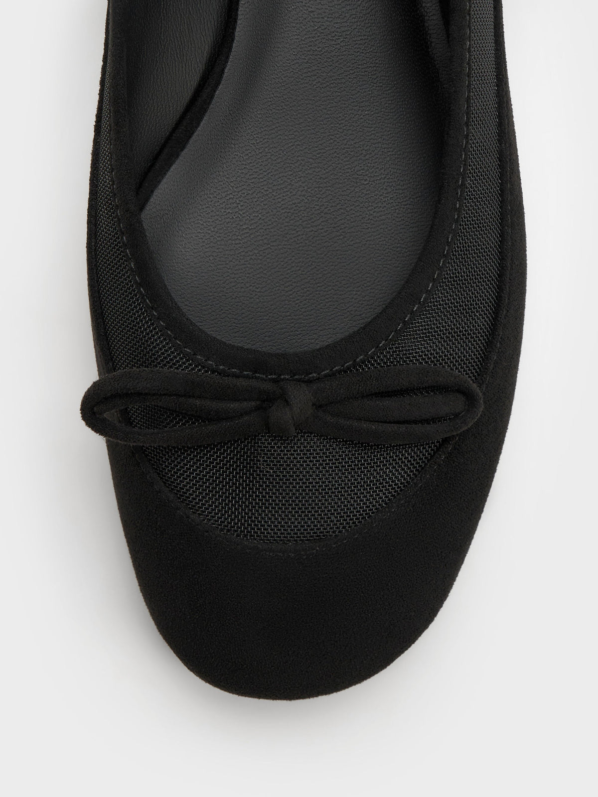 CHARLES & KEITH Value / Mulligan Faux Suede & Mesh Mary Janes - Black Textured