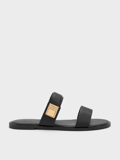 CHARLES & KEITH Value / Dove Double-Strap Sandals - Black