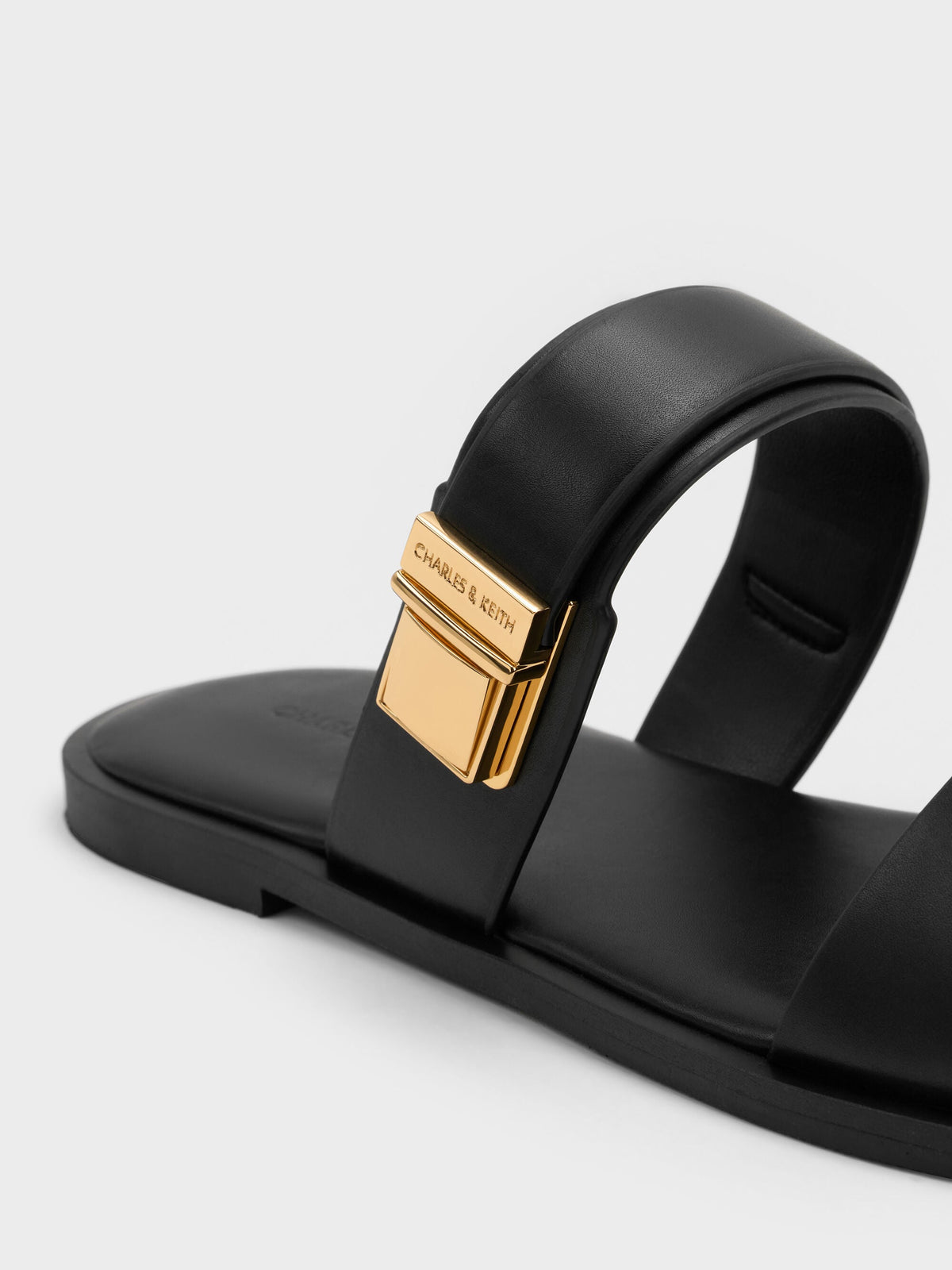 CHARLES & KEITH Value / Dove Double-Strap Sandals - Black