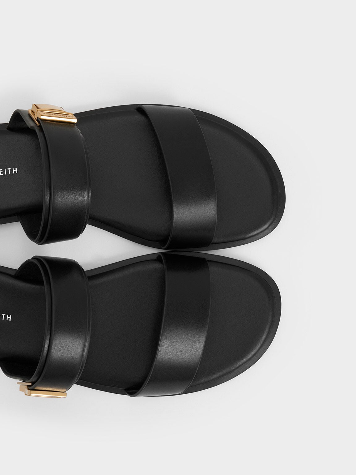 CHARLES & KEITH Value / Dove Double-Strap Sandals - Black
