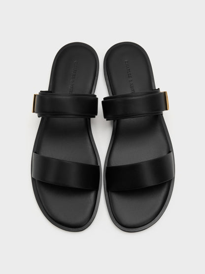 CHARLES & KEITH Value / Dove Double-Strap Sandals - Black