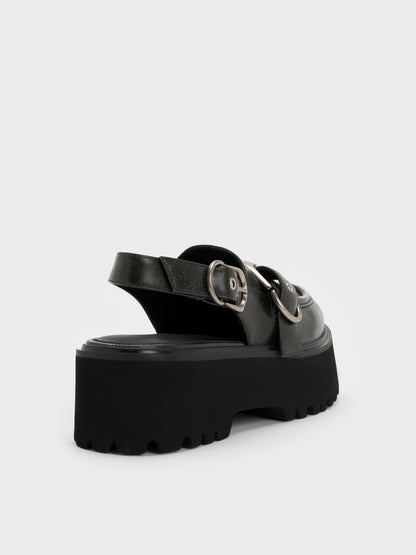 CHARLES & KEITH Discount / Eliot Platform Slingback Loafers - Grey
