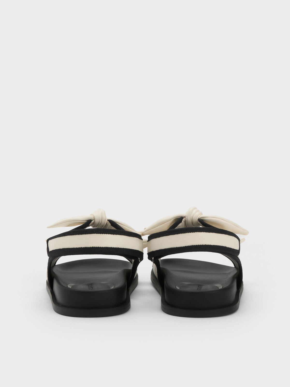 CHARLES & KEITH Deals / Contrast-Trim Knot-Bow Slingback Sandals - Chalk