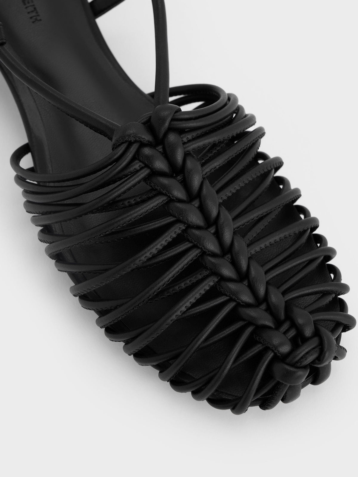 CHARLES & KEITH Special Offer / Linnea Woven Slingback Caged Sandals - Black