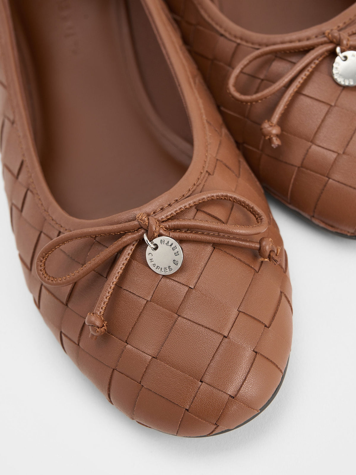 CHARLES & KEITH Deals / Ivette Woven Bow Ballet Flats - Brown