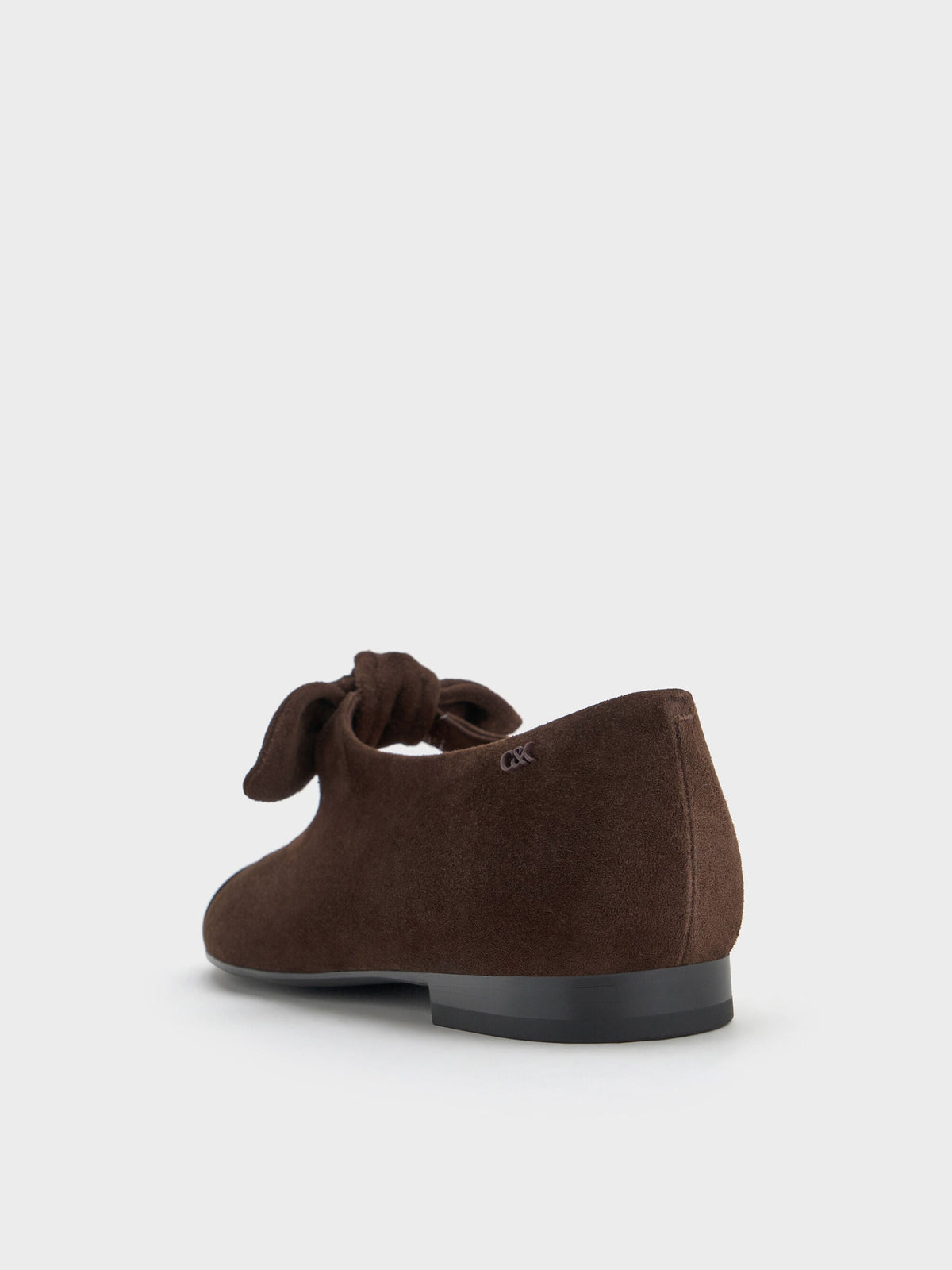 CHARLES & KEITH Latest / Suede & Leather Mary Janes - Dark Brown Textured